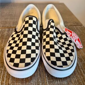 NWT - Classic Slip-On Checkerboard Black and White Vans